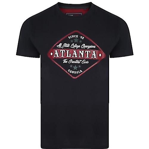 KAM Atlanta Print T-Shirt Navy